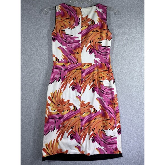 Cato Dress Womens Sz 6 Pink Orange Pockets Sleeveless Abstract Brushstroke Print - Picture 4 of 14